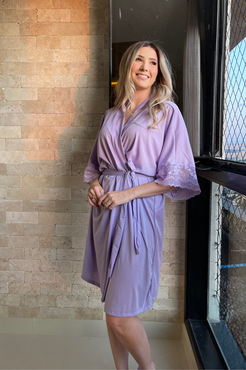 Robe Leticia Rosa Pink com Renda Madrinha Mãe da Noiva e Daminha NÃO amarrota (Cópia)