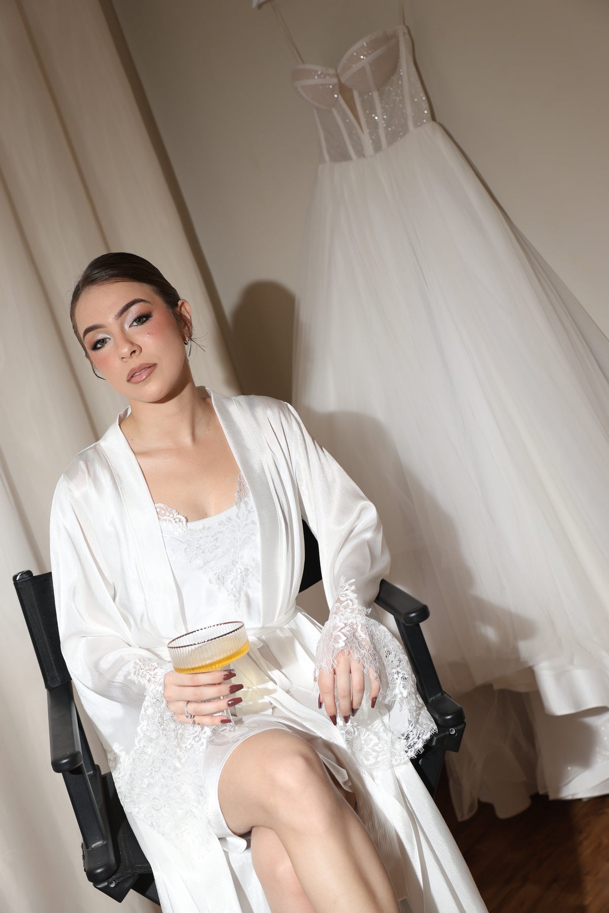 Robe Serena Longo Romantico com Camisola