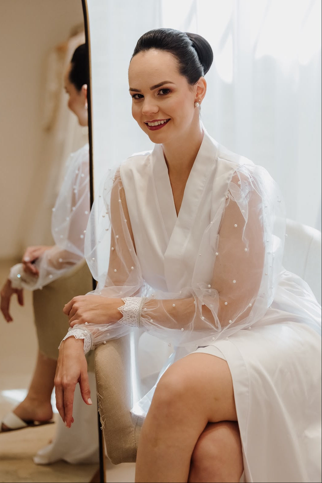 Robe Mayara com Tule Bordado em Pérolas