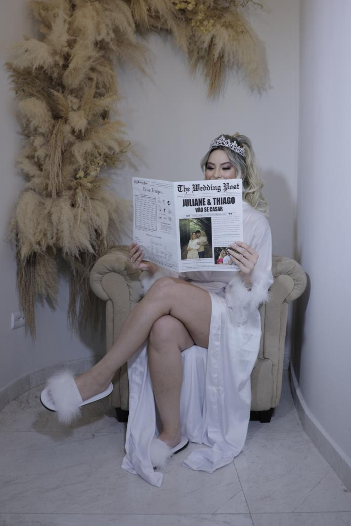 Kit com 20 Jornais de Casamento Personalizados Making Of dos Noivos