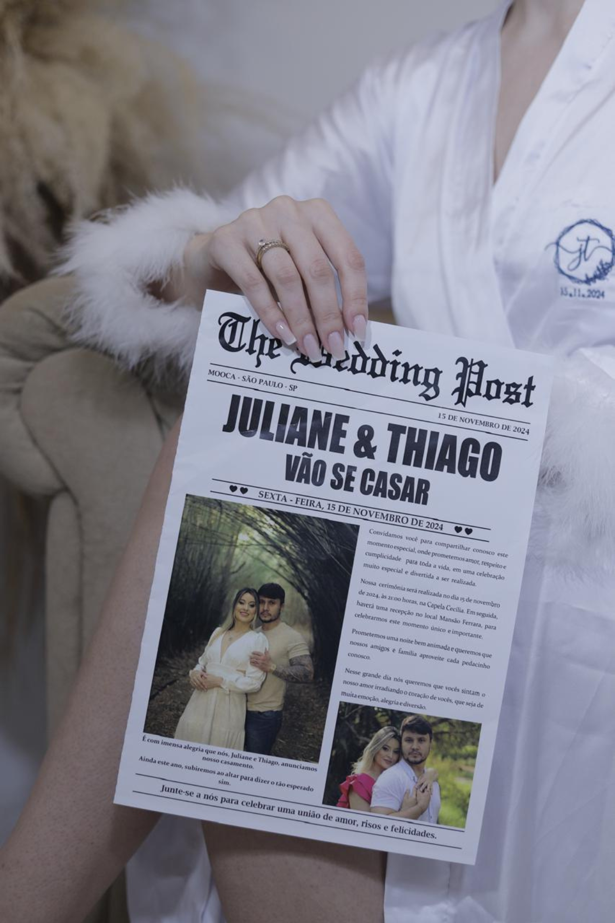 Kit com 20 Jornais de Casamento Personalizados Making Of dos Noivos