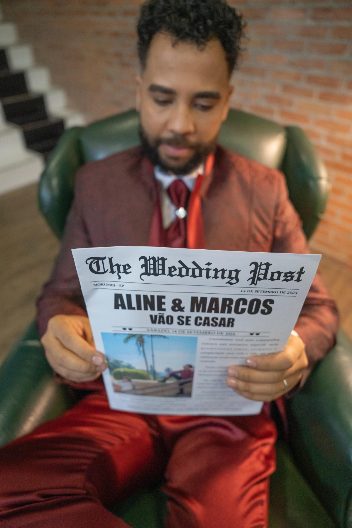 Kit com 20 Jornais de Casamento Personalizados Making Of dos Noivos