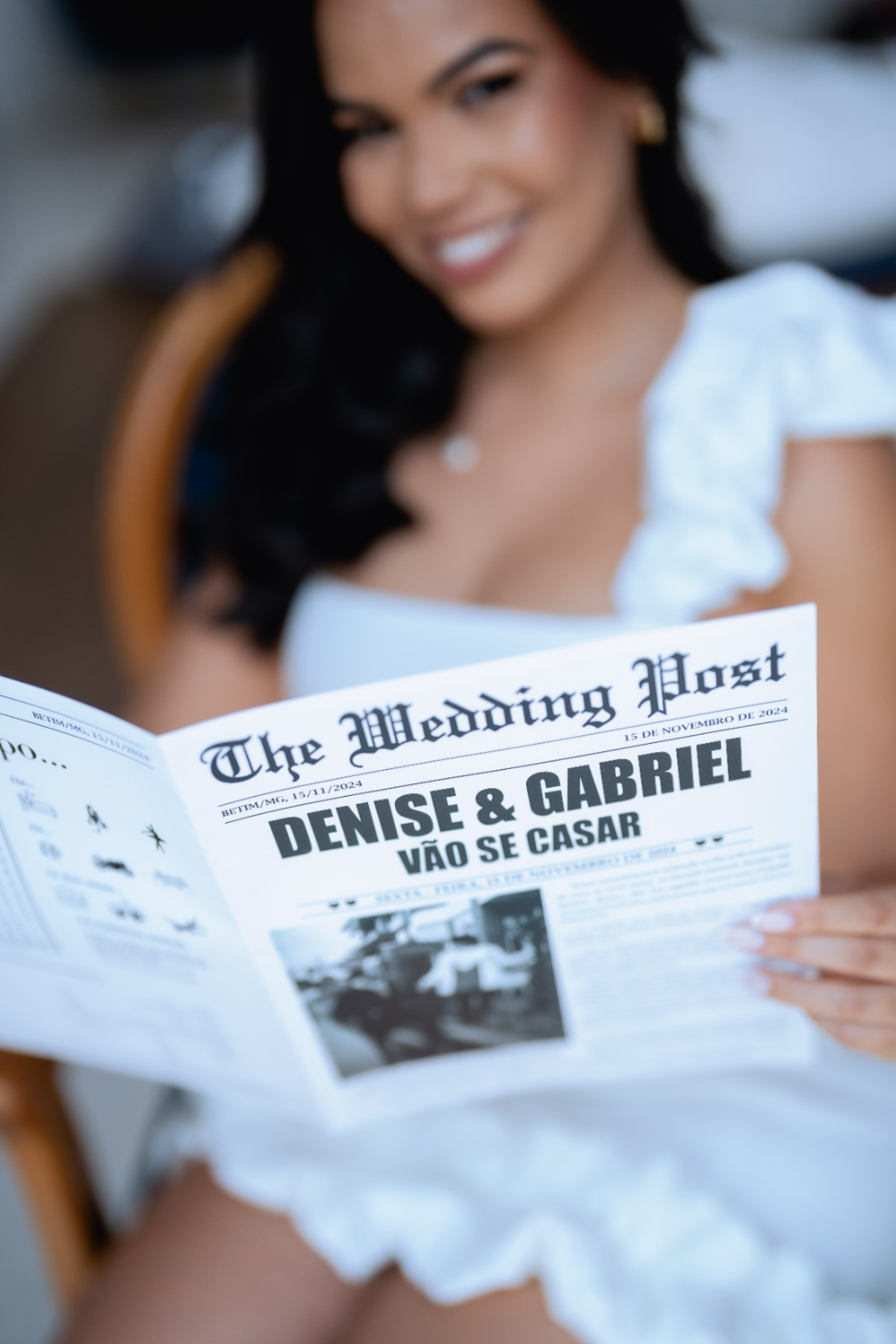 Kit com 20 Jornais de Casamento Personalizados Making Of dos Noivos