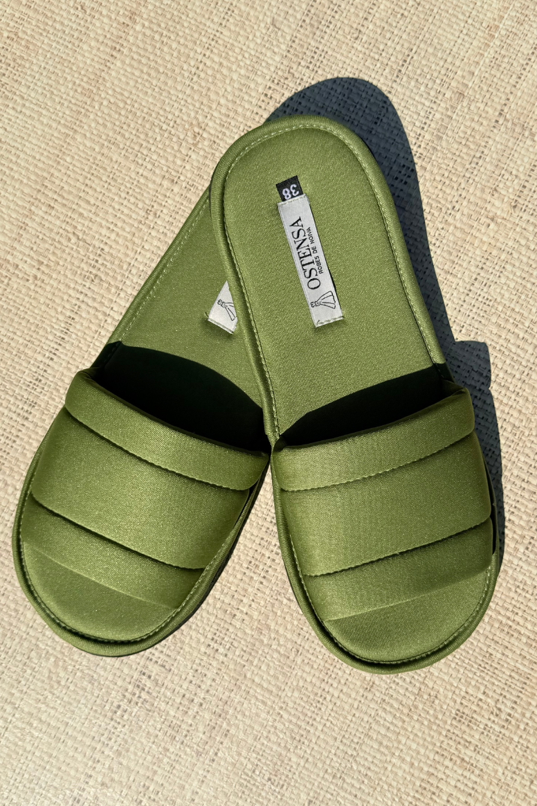 Pantufa Chinelinho Merida Verde Oliva Solado Antiderrapante