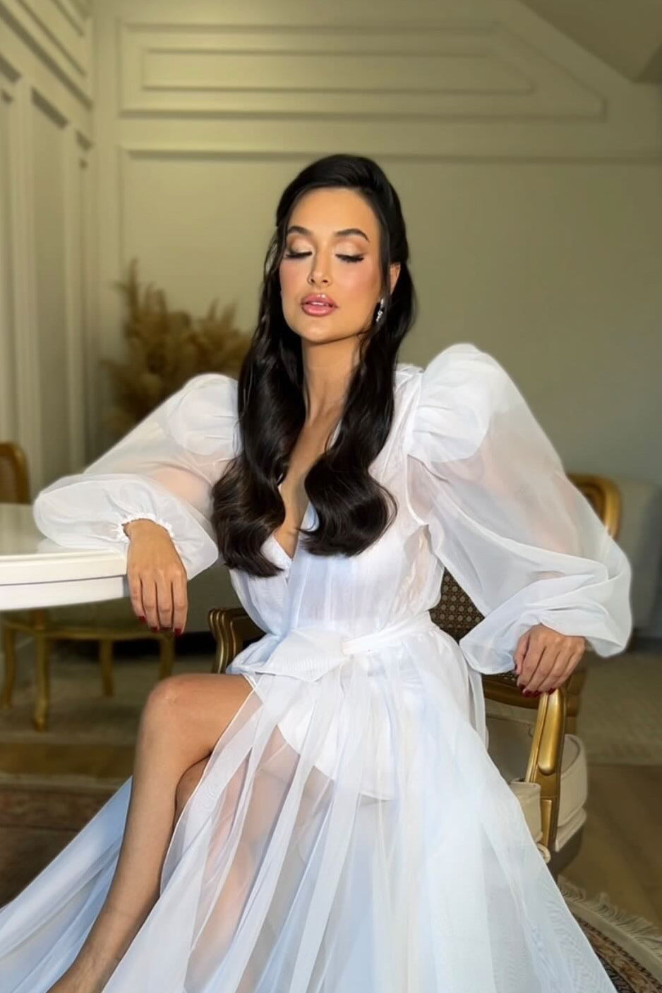 Robe Penelope para Noivas de Luxo com Camisola
