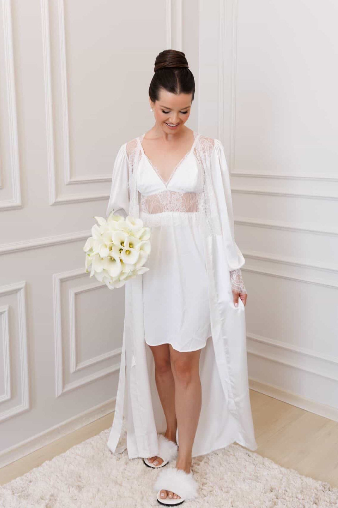 Robe Poliana com Camisola Renda Chantilly Romântica