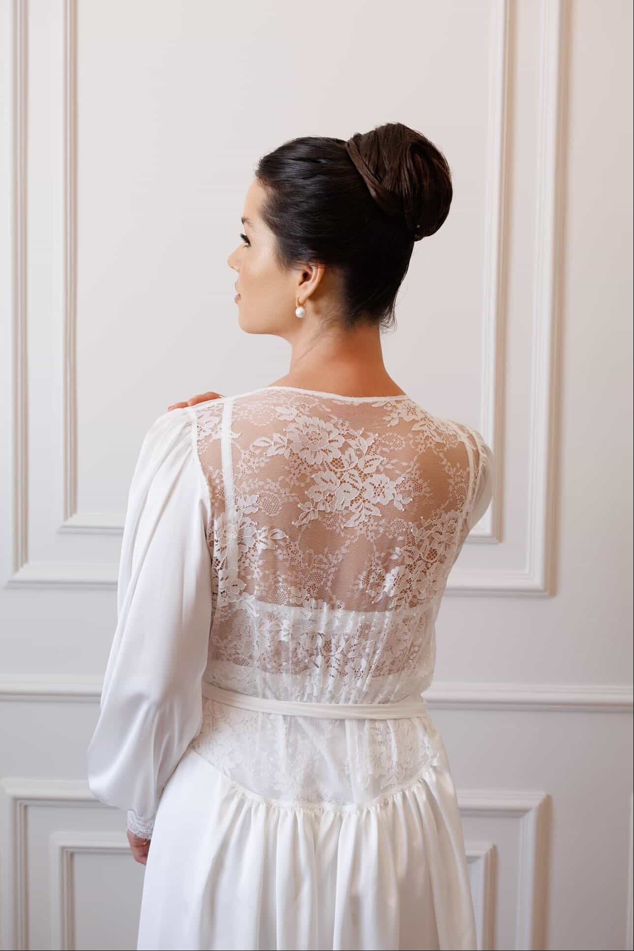 Robe Poliana com Camisola Renda Chantilly Romântica