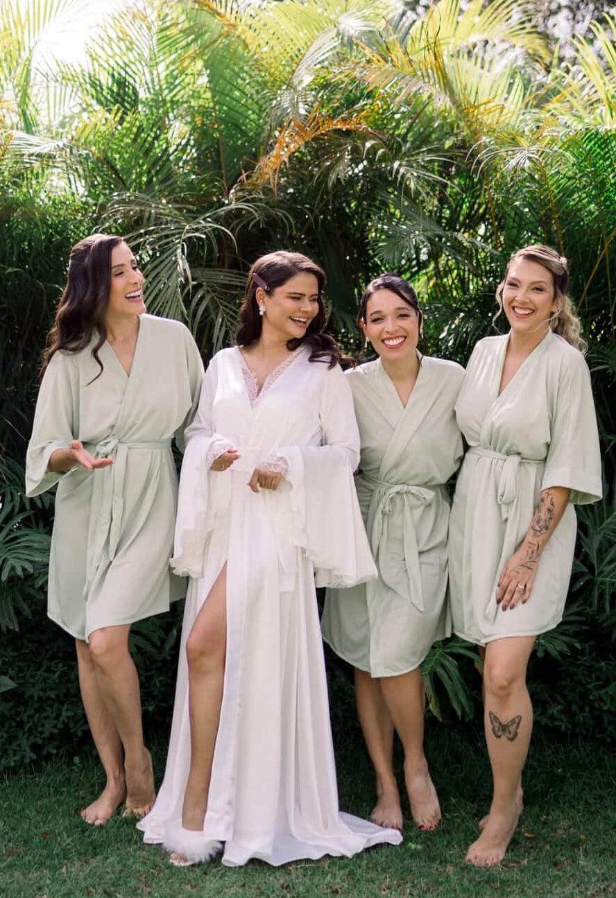 Robe Merida Verde Pistache Para Madrinhas e Mães da Noiva
