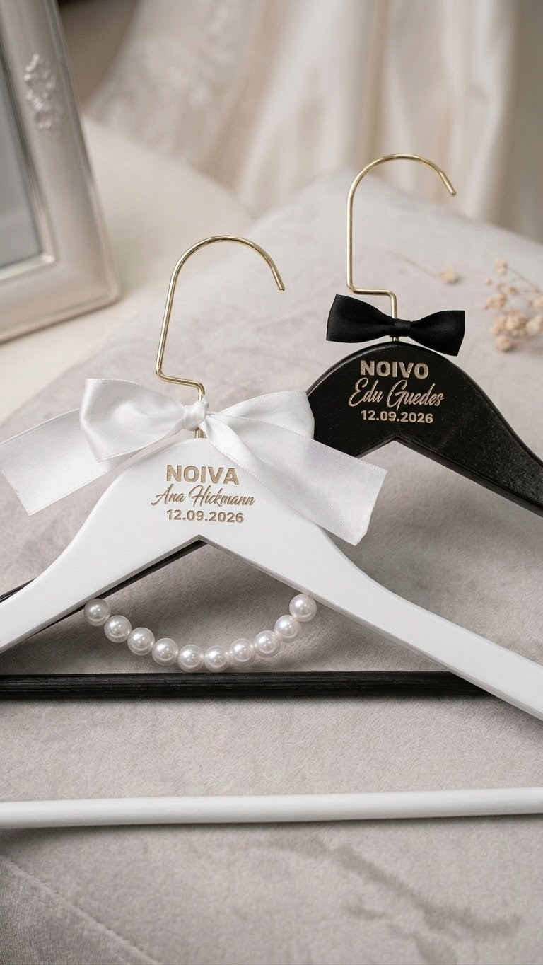 Cabide Personalizado para Making Off Noiva e Noivo