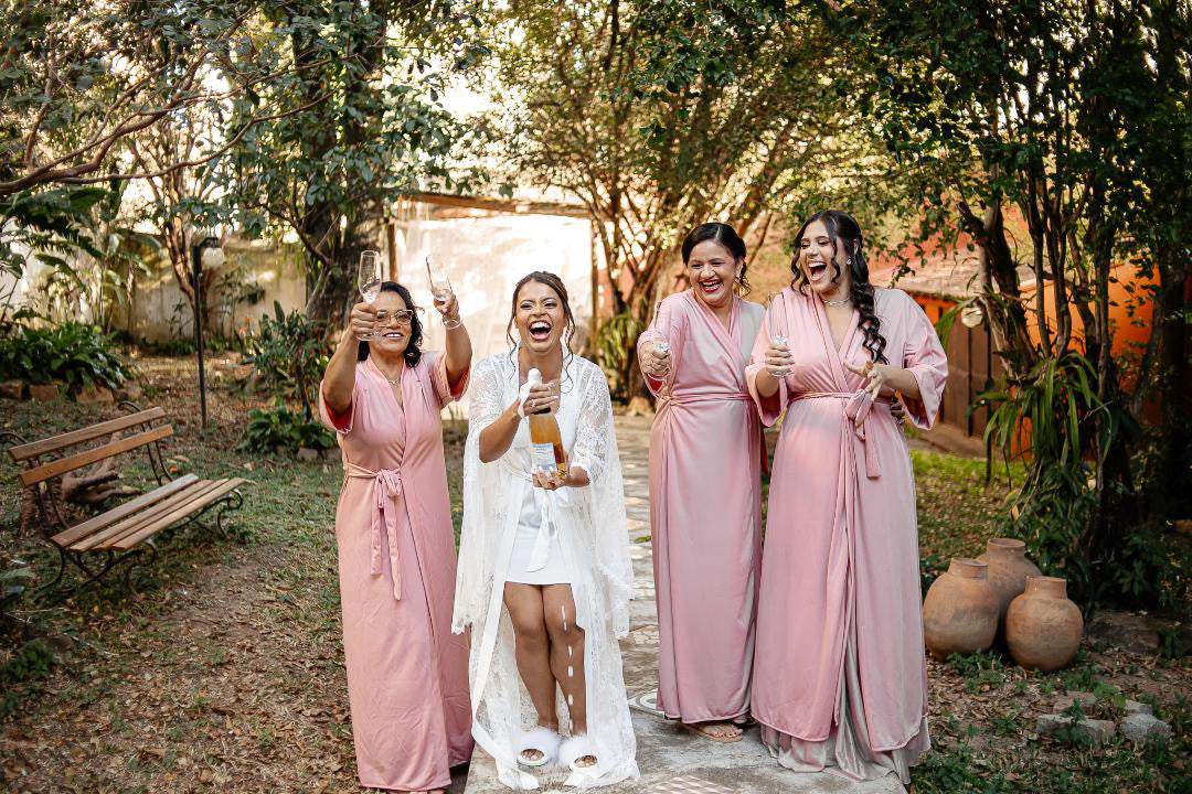 Robe Rose Merida Madrinha Mãe da Noiva NÃO amarrota