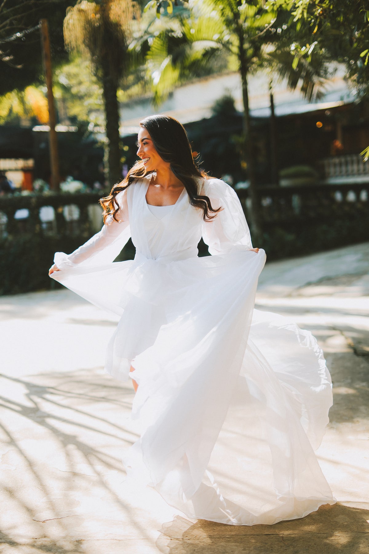 Robe Penelope de Voal Luxo com Camisola