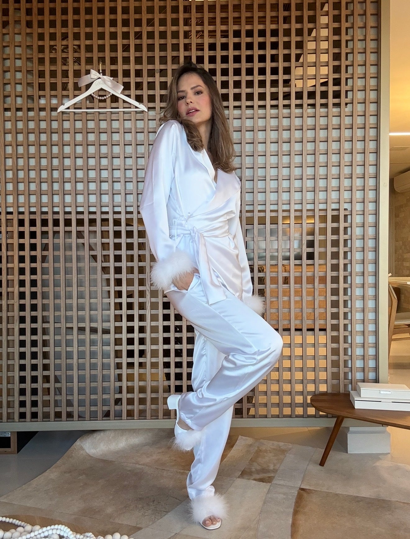 Pijama de Noiva Pompom com Calça Confortável