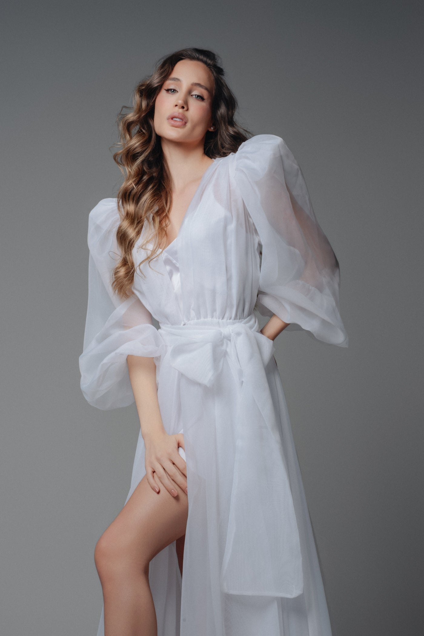 Robe Penelope de Voal Luxo com Camisola