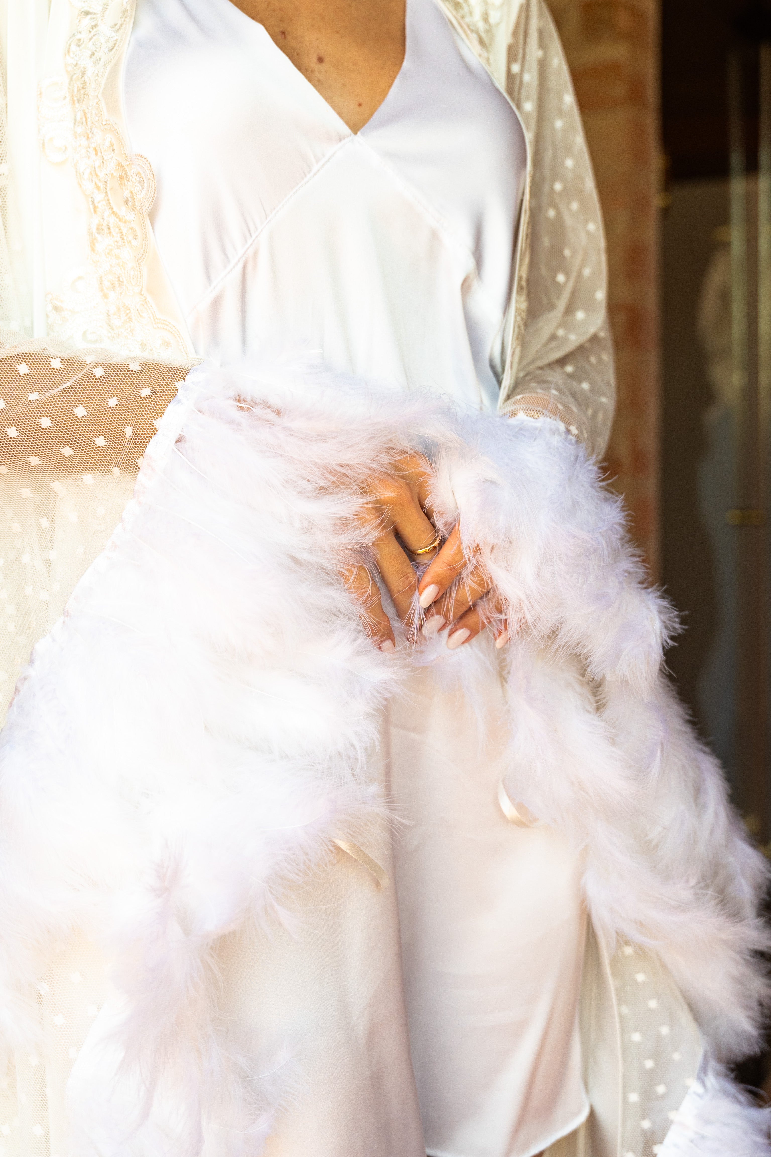 Robe Anjo Imponente em Plumas Luxo