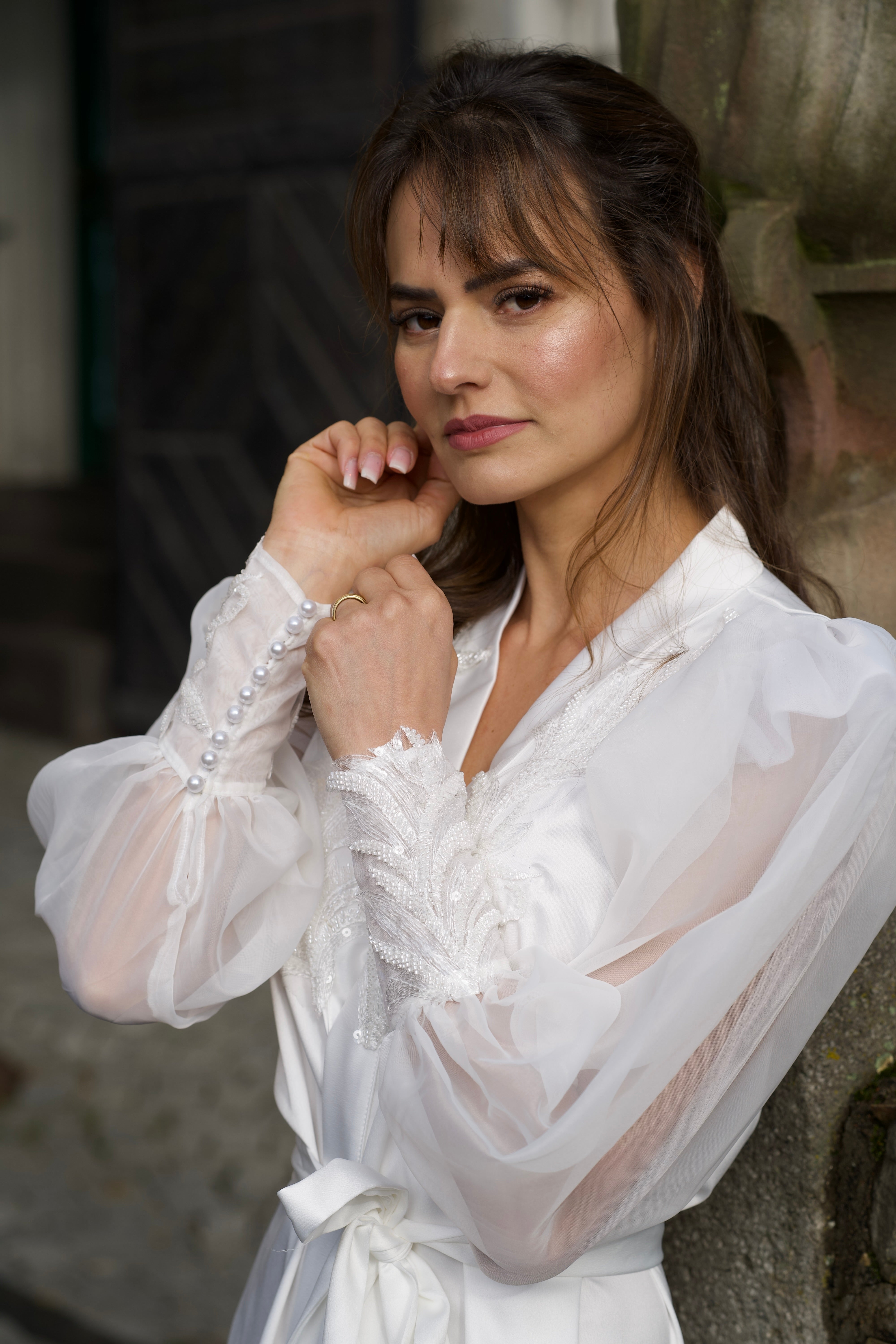 Robe Munique Bordado em Miçanga Artesanais para noivas clássicas