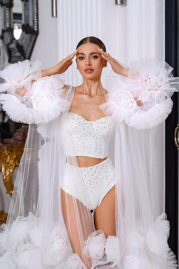 Langerie de Perola para Robe Ensaio Boudoir