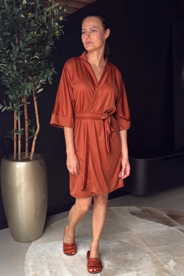 Kit Merida Robe + Pantufa Terracota Para Madrinhas e Mães