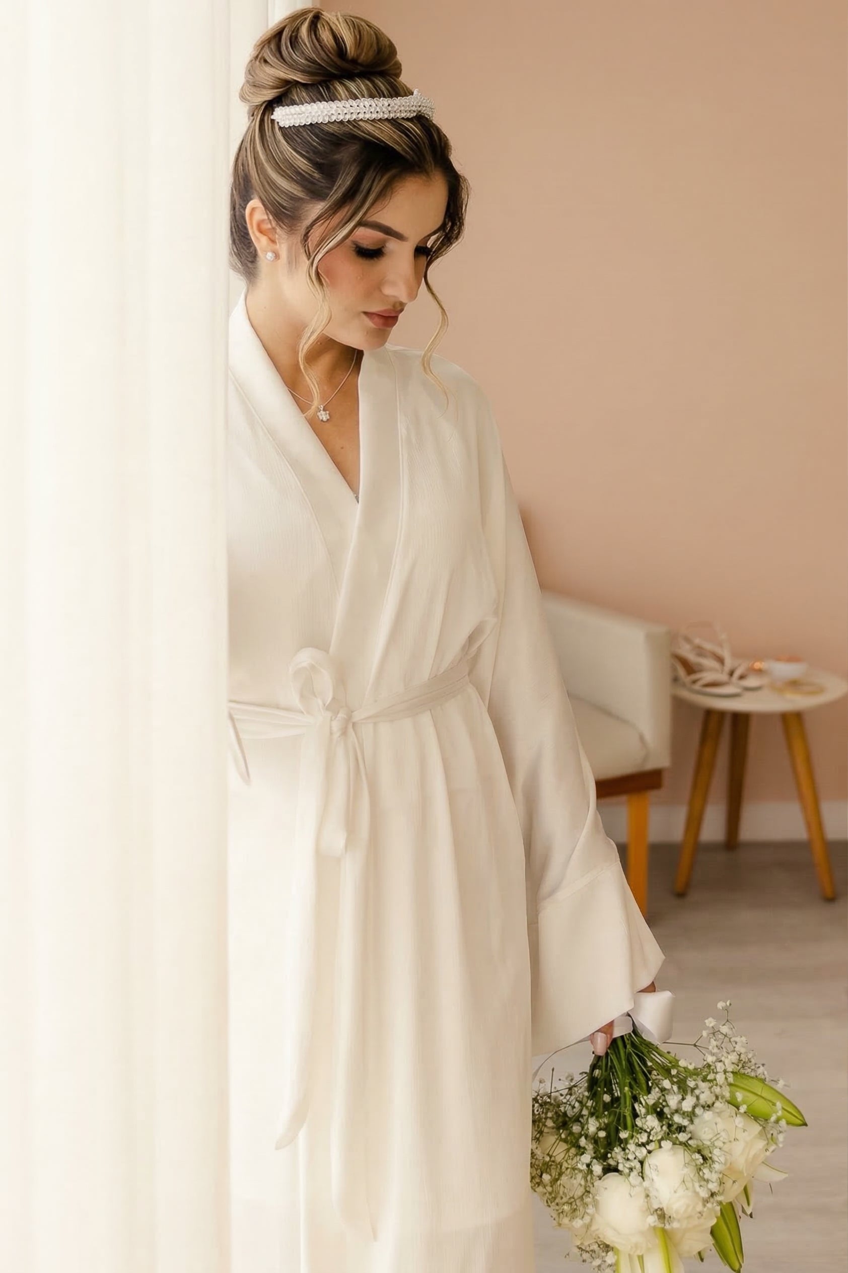 Robe Mouce Longo Kimono Minimalista com Camisola