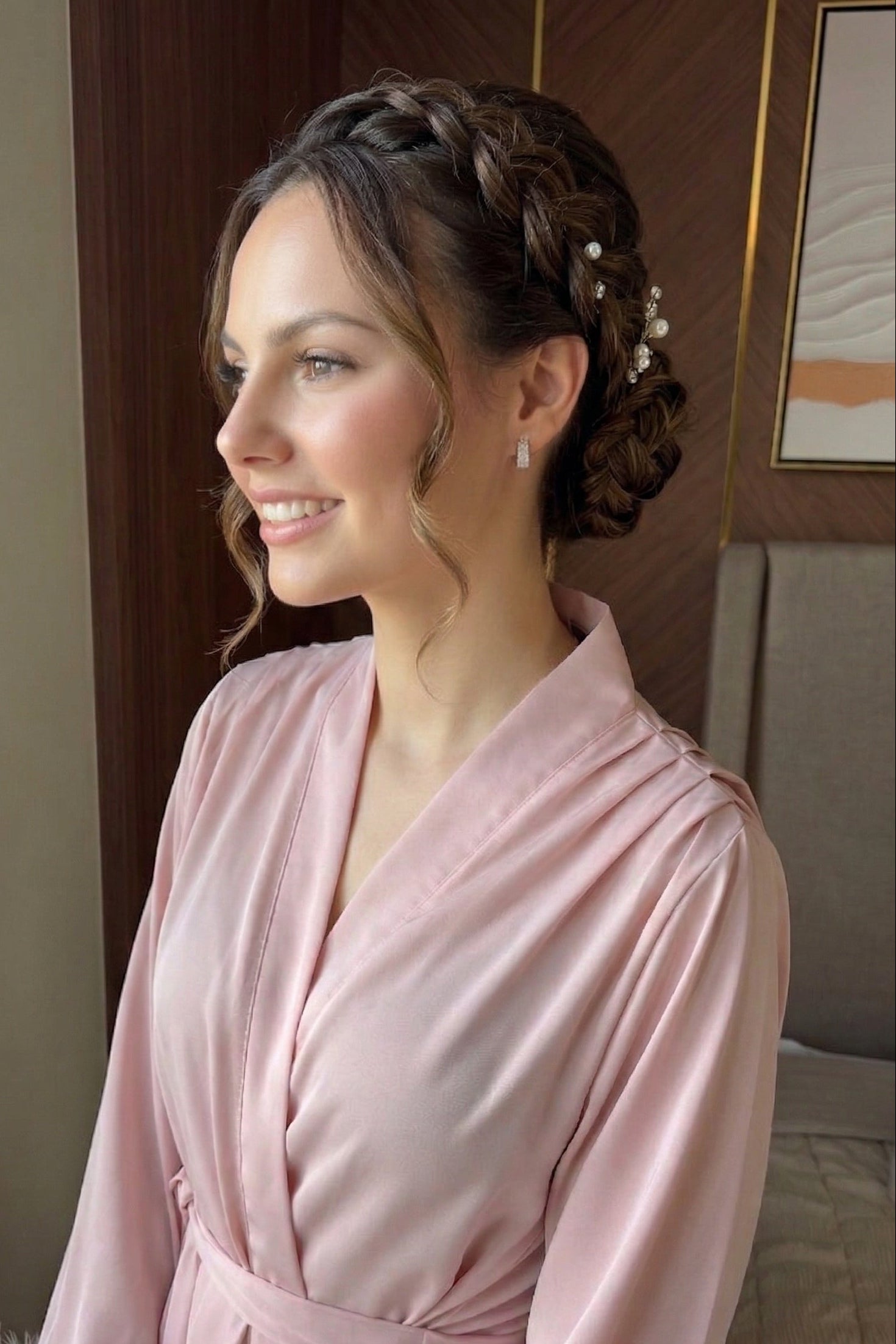 Robe Clara Debutante Rose com Plumas Luxo 15 Anos