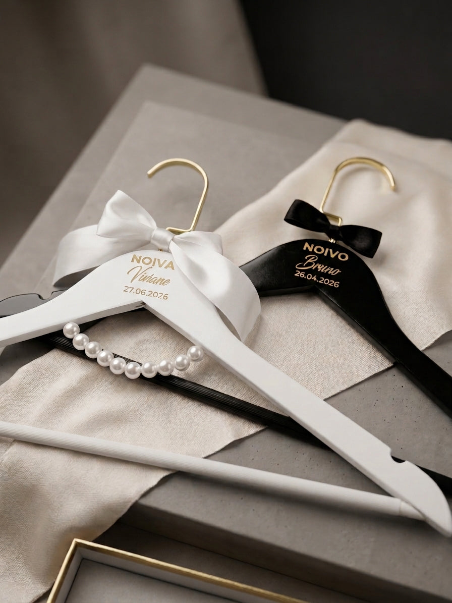 Cabide Personalizado Casamento para Making Off Cabide Noiva e Noivo