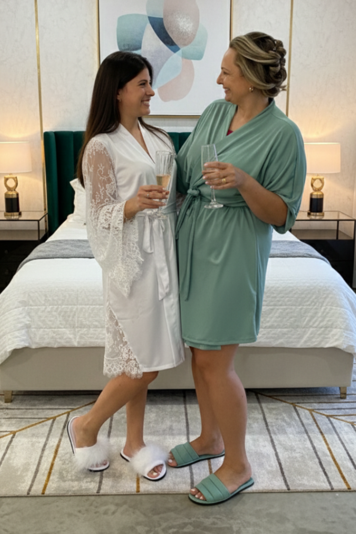 Robe Cloe Curto com Renda Chantilly para Noivas Sofisticadas