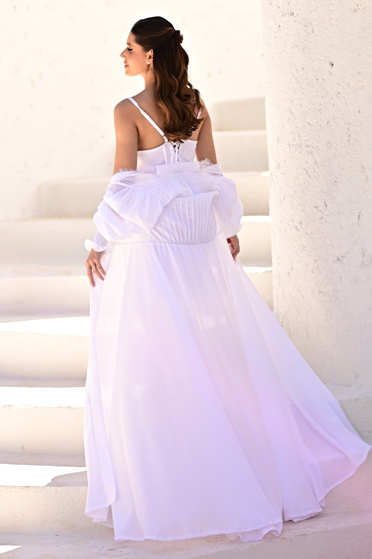 Conjunto More Branco com Robe Longo e Camisola para Noiva