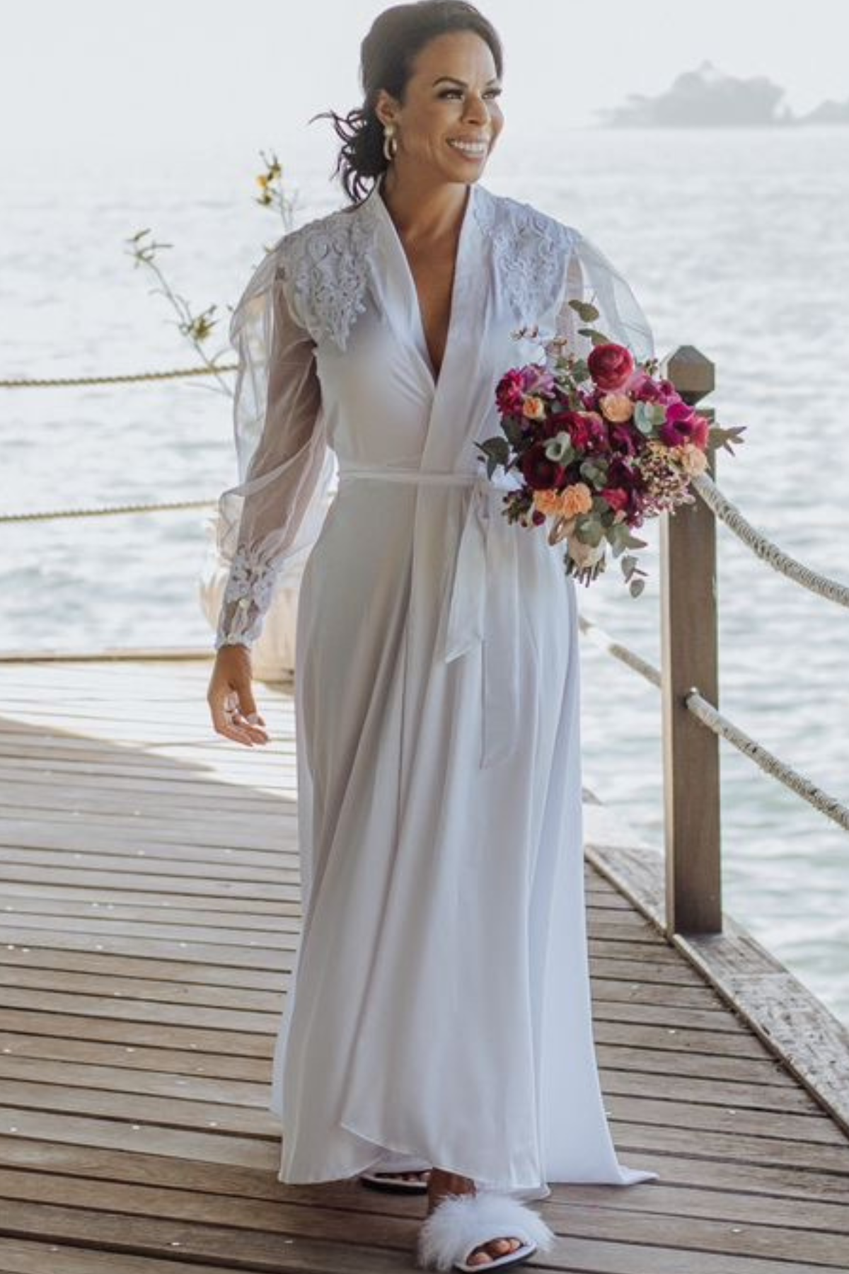 Robe Eva Imperial com Guipir Sofisticado