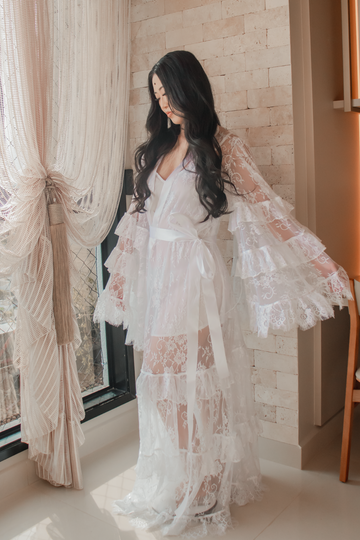 Robe Brina com Camisola, Renda Chantilly Boho Chic