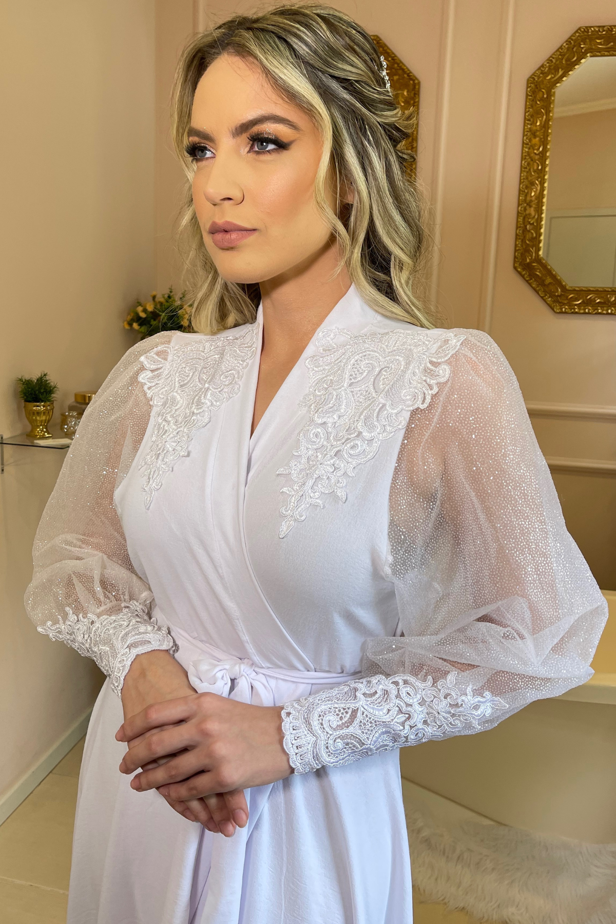Robe Eva Imperial com Guipir Sofisticado