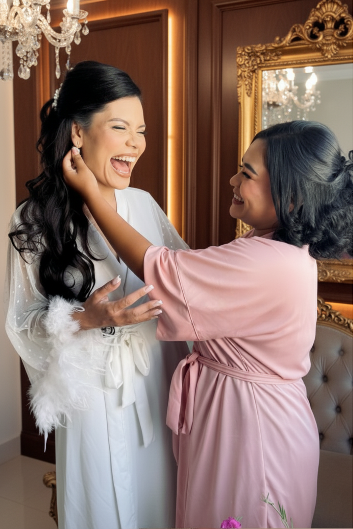 Robe Rose Merida Madrinha Mãe da Noiva e Daminha NÃO amarrota