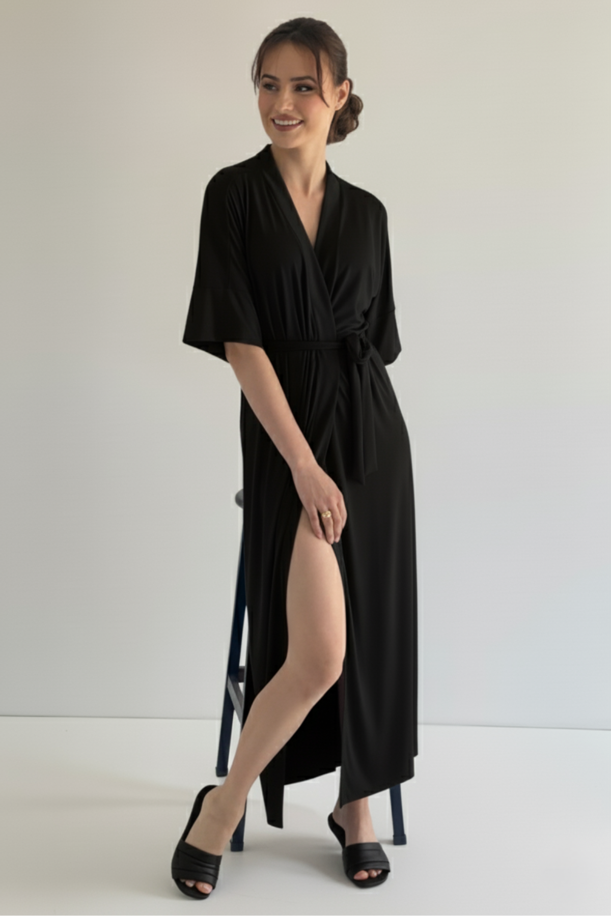 Robe Merida Preto Black para Madrinha ou Mãe da Noiva Casamento
