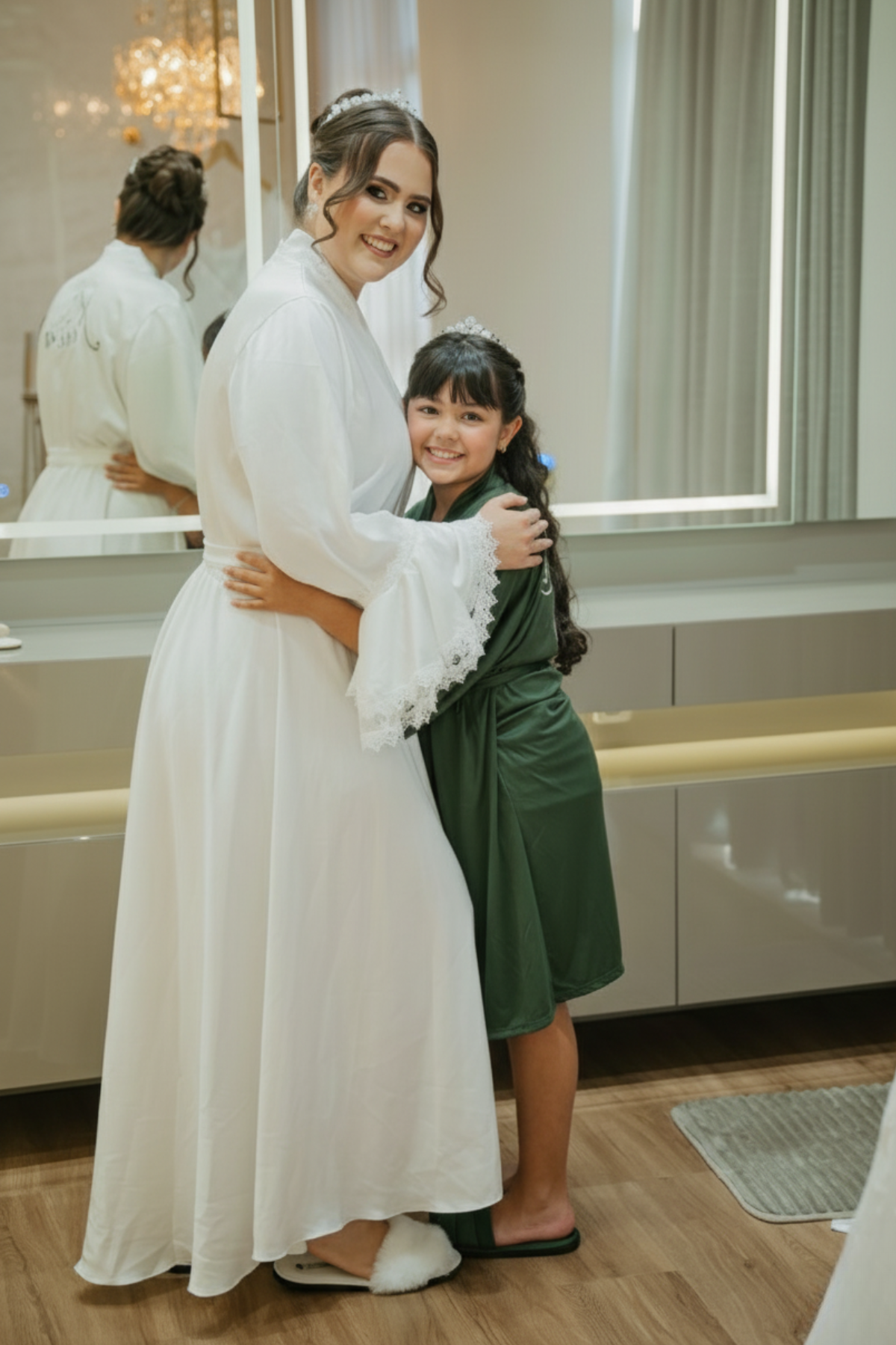 Robe Verde Esmeralda Merida Para Madrinhas e Mães de Noiva Musgo
