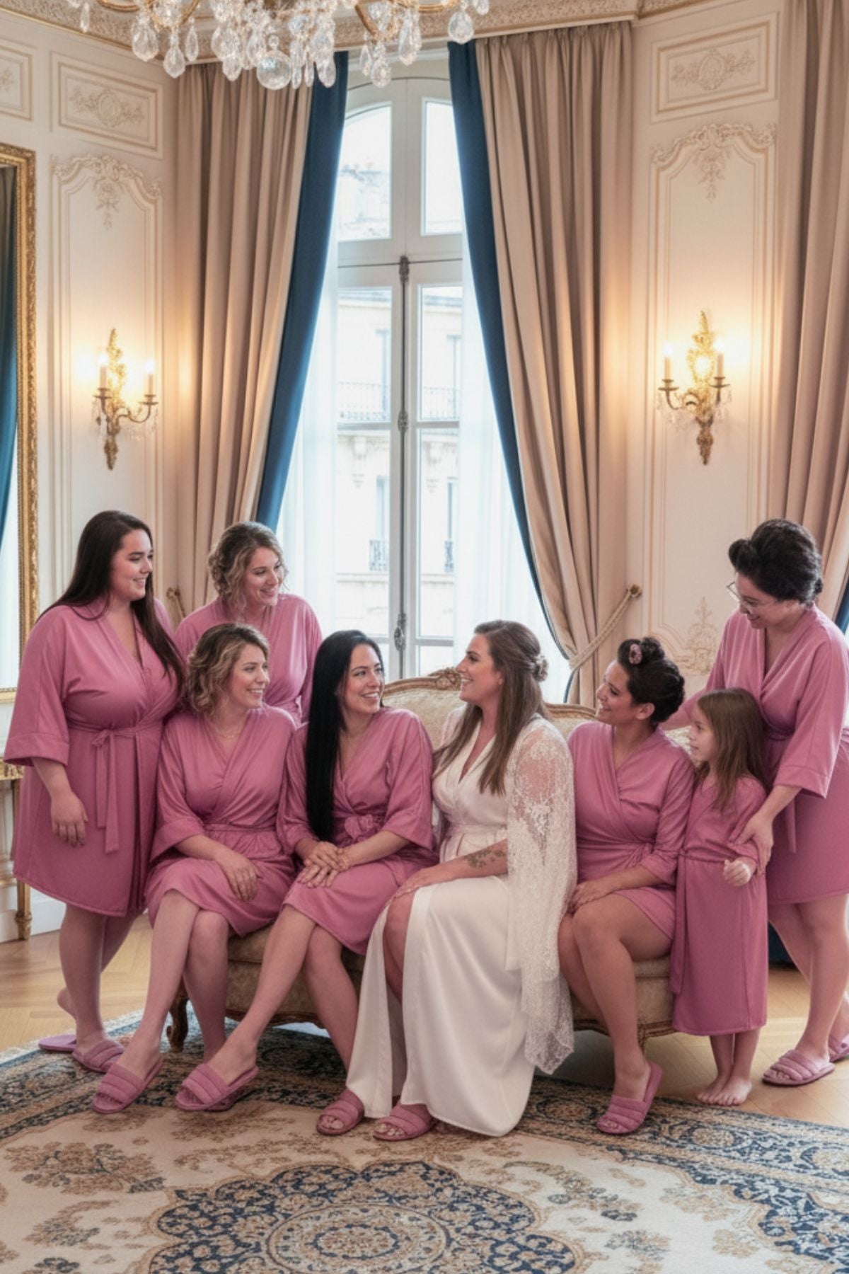 Robe Rosa Canela Merida Para Madrinha ou Mãe da Noiva Rosê Chá