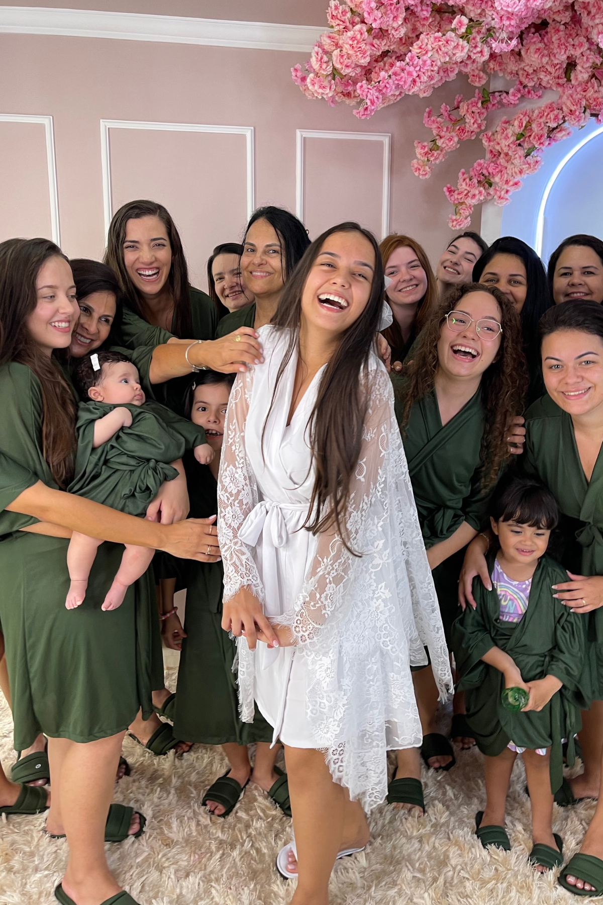 Robe Verde Esmeralda Merida Para Madrinhas e Mães de Noiva Musgo