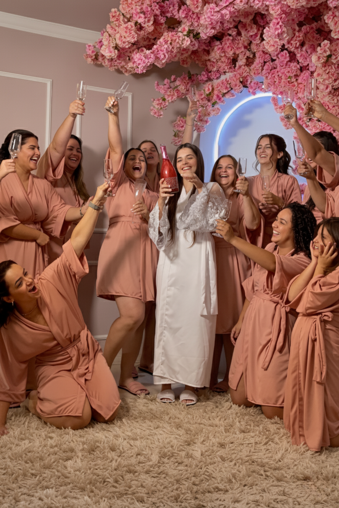 Robe Rose Merida Madrinha Mãe da Noiva e Daminha NÃO amarrota
