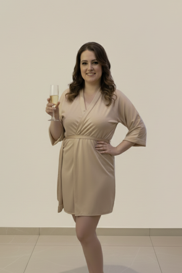 Robe Mocha Mousse Merida Madrinha Mãe da Noiva e Daminha NÃO amarrota