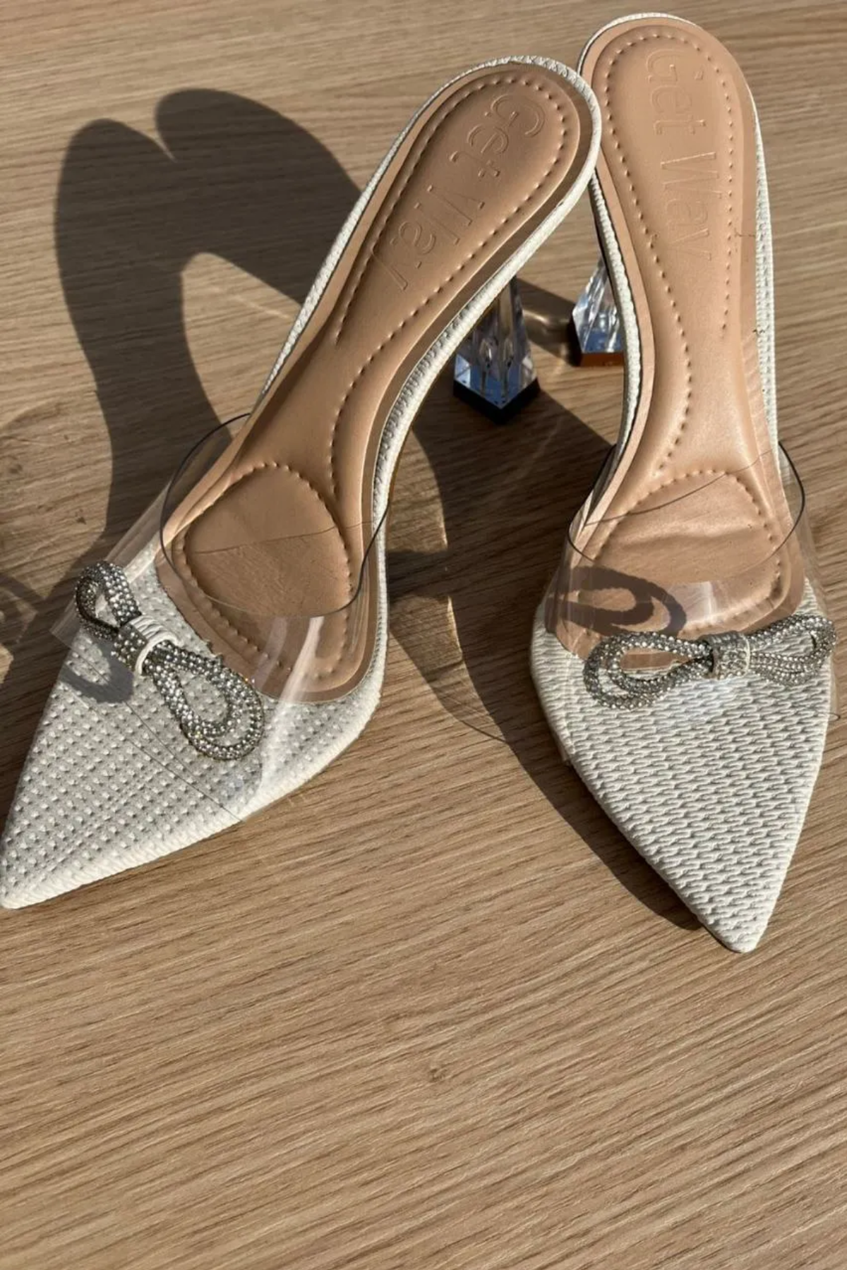 Tamanco Cinderela para Noiva com Laço de Strass