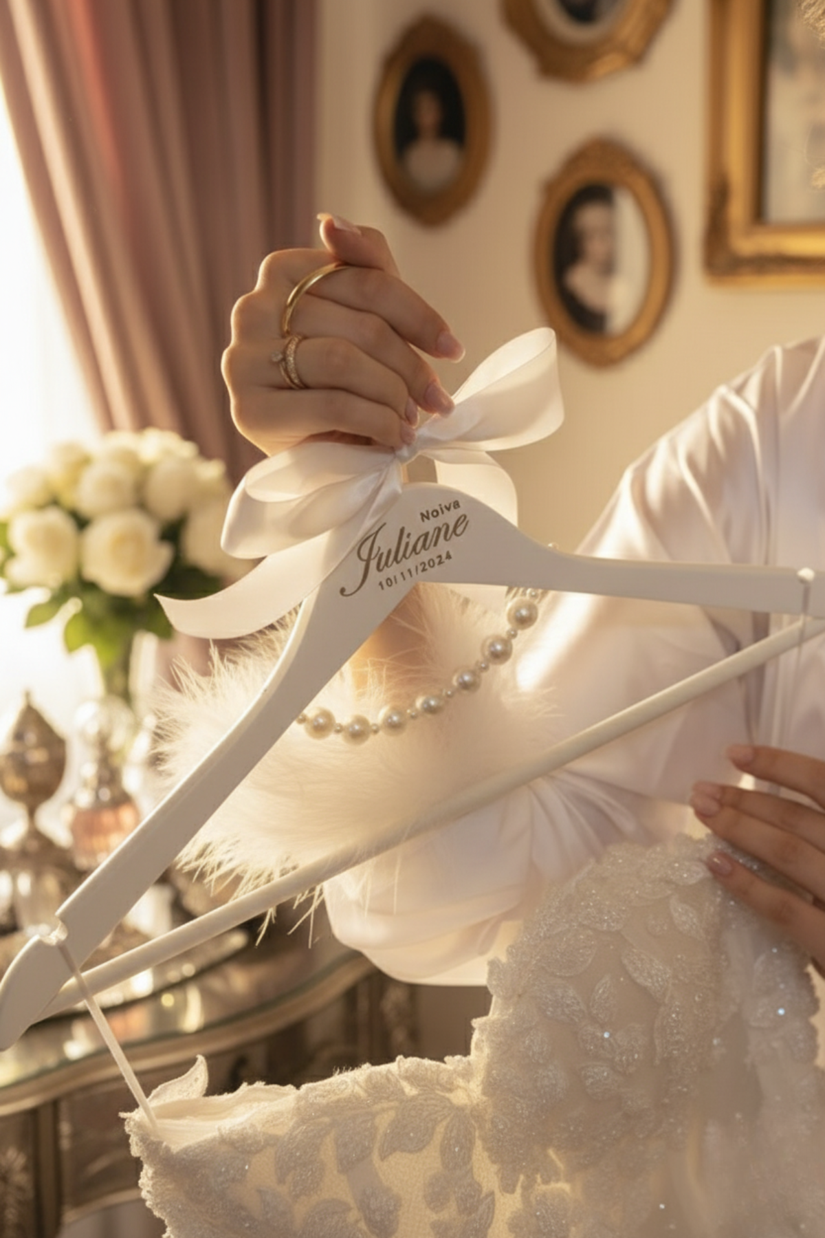 Cabide Personalizado Casamento para Making Off Cabide Noiva Luxo