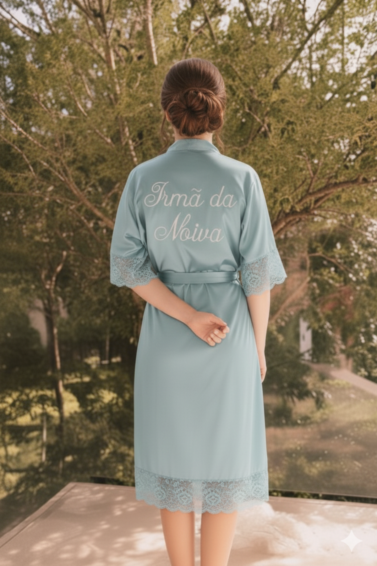 Robe Barbara Azul Bebe com Renda Madrinha Mãe da Noiva e Daminha