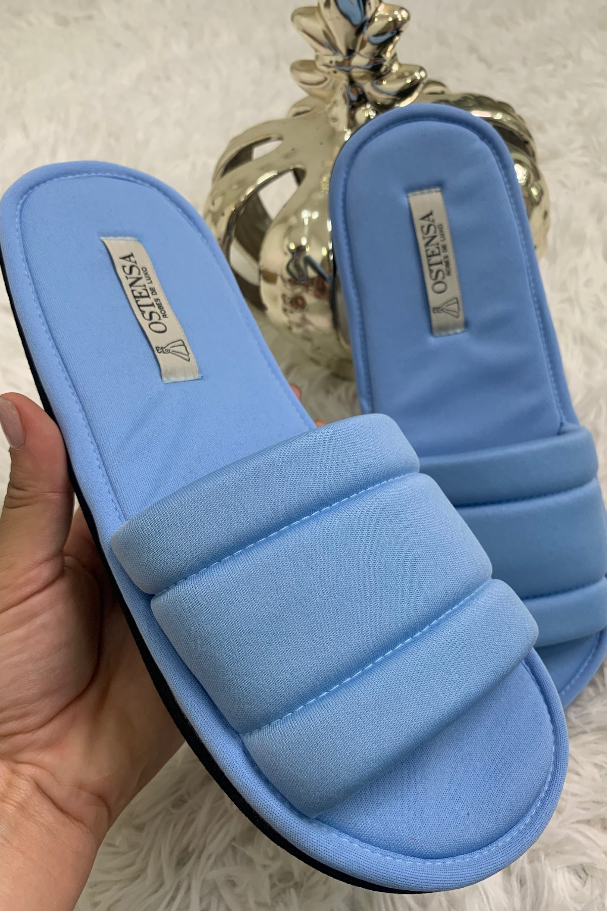 Pantufa Chinelinho Merida Azul Serenity Madrinha Prática de Lavar