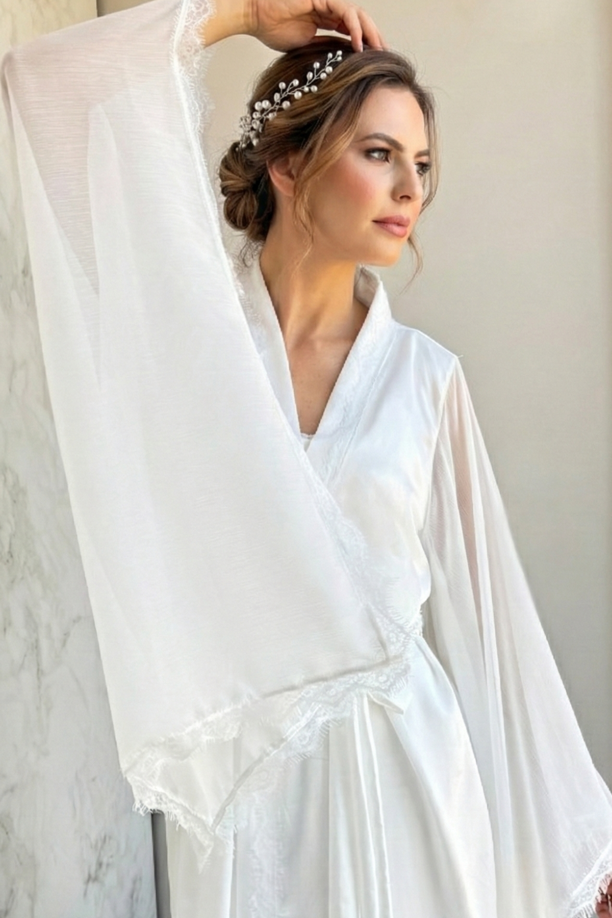 Robe Margarida Longo para Making Of da Noiva em Renda Bordada