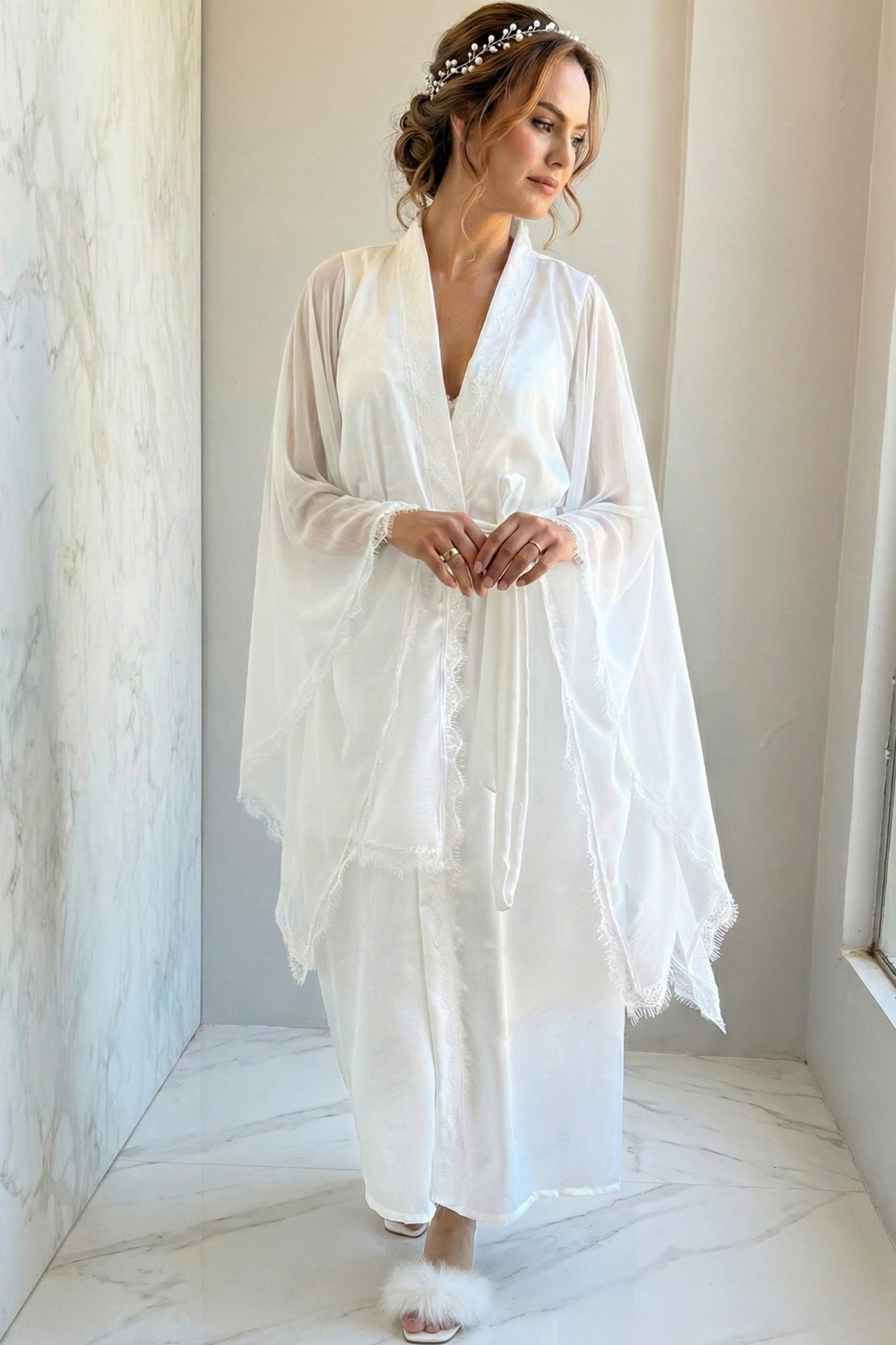 Robe Margarida Longo para Making Of da Noiva em Renda Bordada