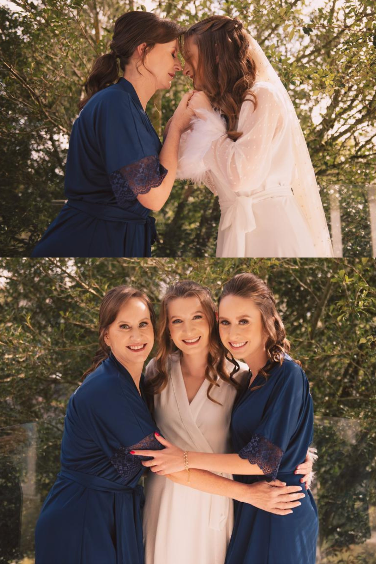 Robe Leticia Azul Marinho com Renda Madrinha Mãe da Noiva e Daminha