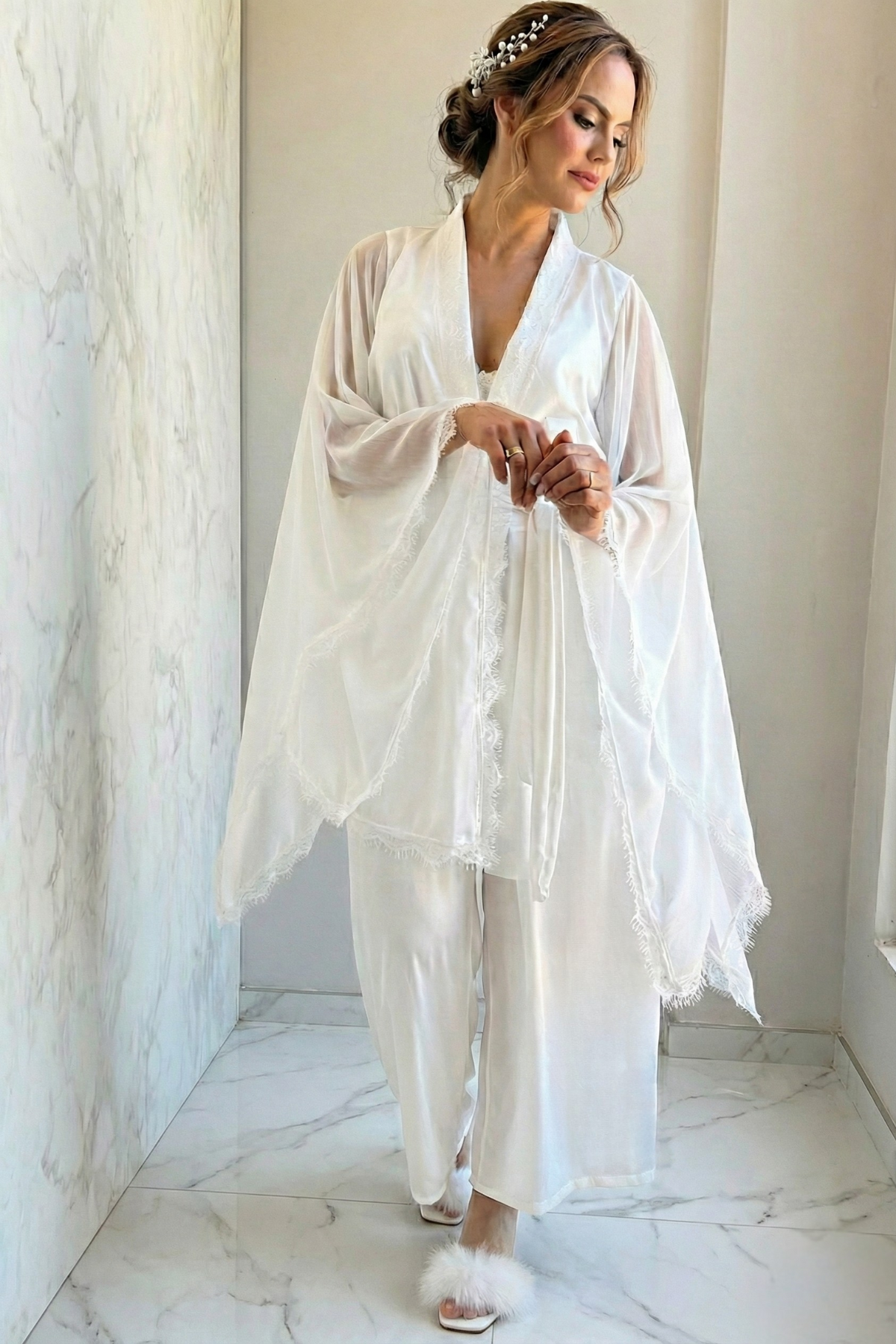 Robe Margarida Longo para Making Of da Noiva em Renda Bordada