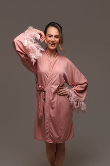 Robe de Plumas Rose Tati Para Madrinhas e Mães