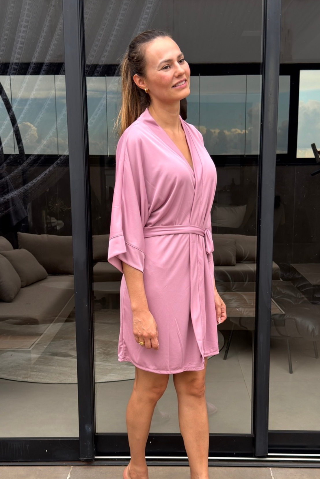 Robe Rosa Vinho Merida Madrinha Mãe da Noiva e Daminha