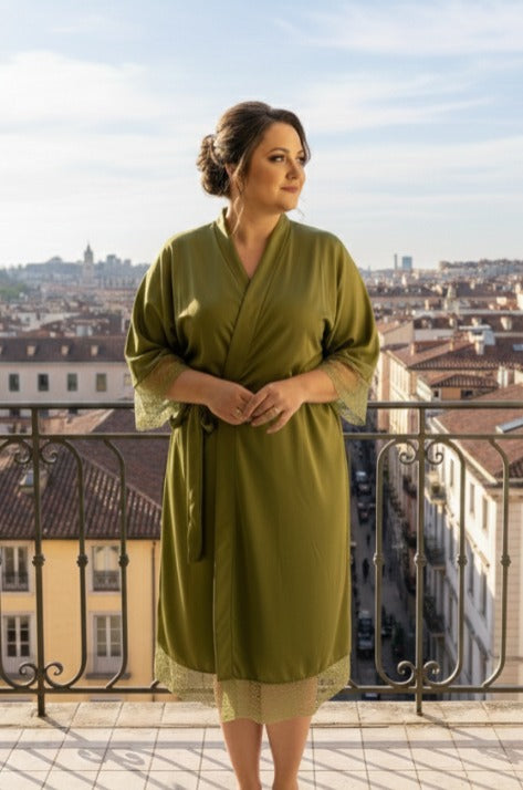 Robe Merida Verde Oliva Madrinha Mãe da Noiva Musgo NÃO Amarrota