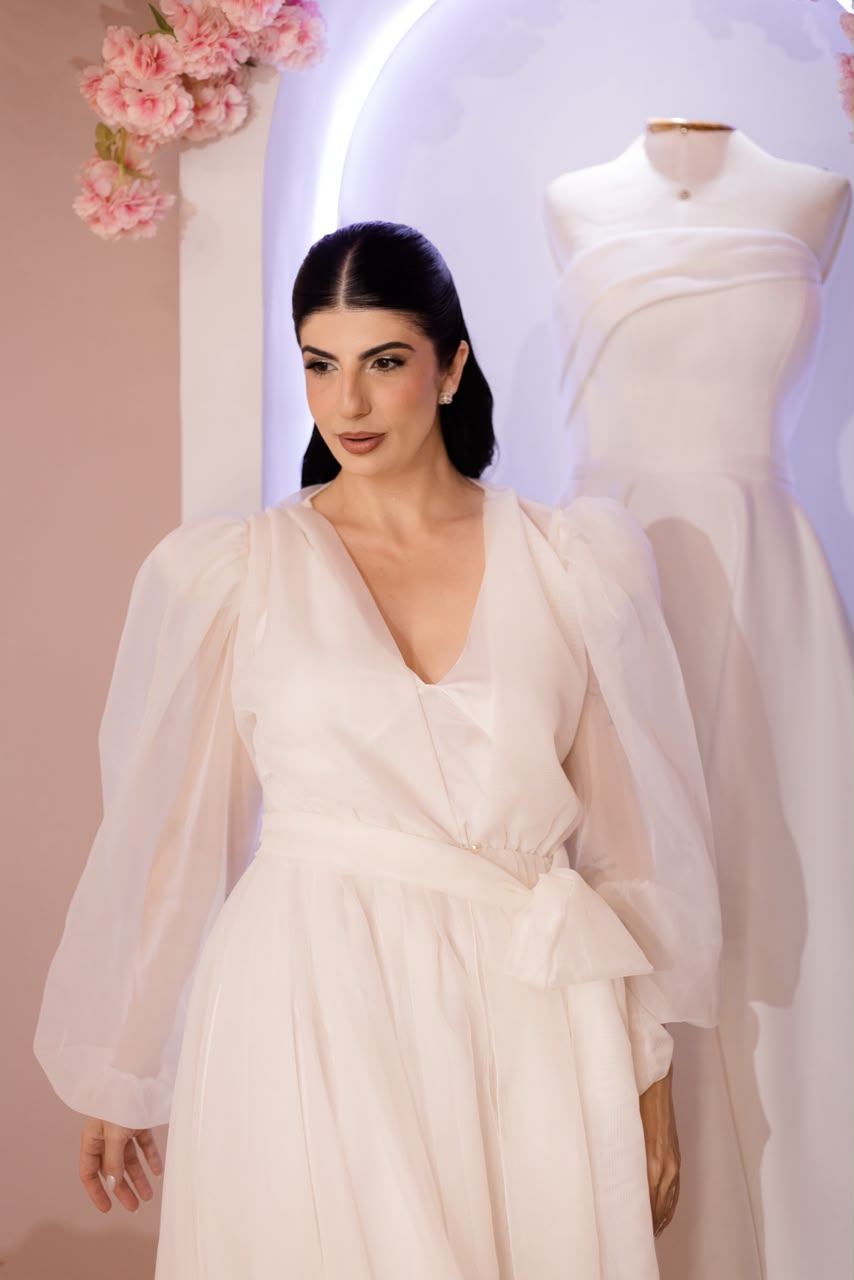 Robe Penelope de Voal Luxo com Camisola