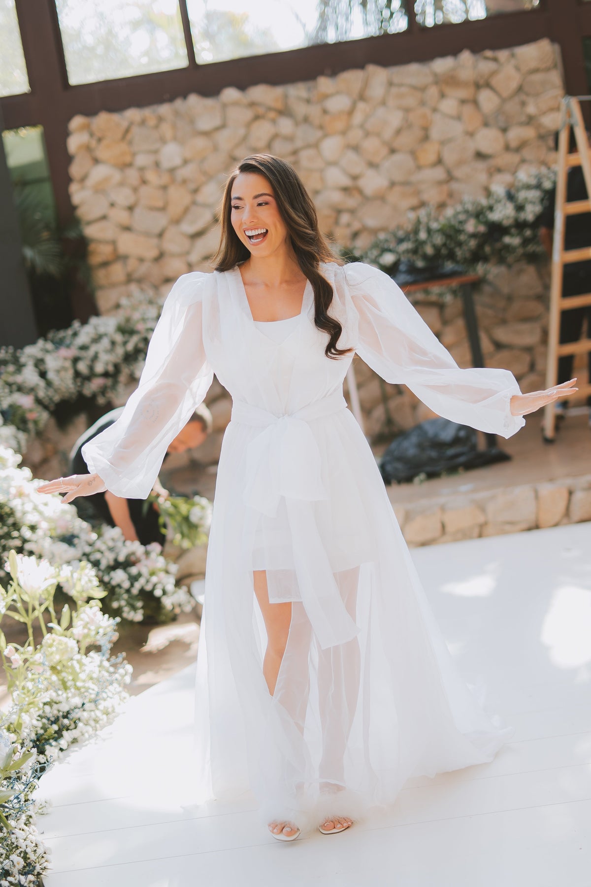 Robe Penelope de Voal Luxo com Camisola