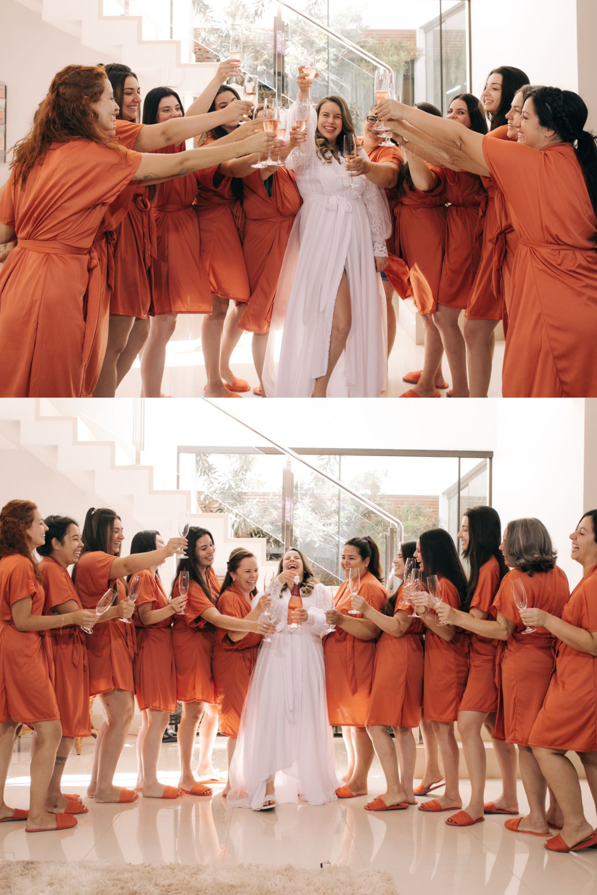 Kit Robe + Pantufa Terracota Merida Para Madrinhas e Mães de Noiva